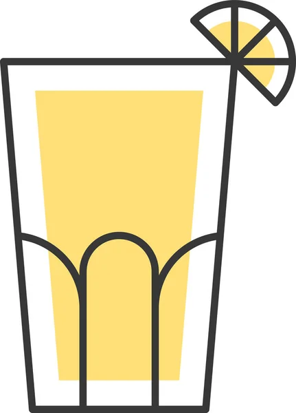 饮料玻璃杯图标的轮廓风格 — 图库矢量图片