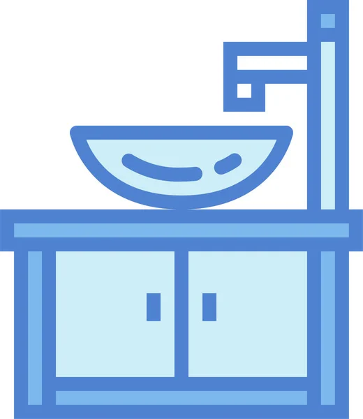 Sink Wash Washing Icon Filled Outline Style — Stock Vector