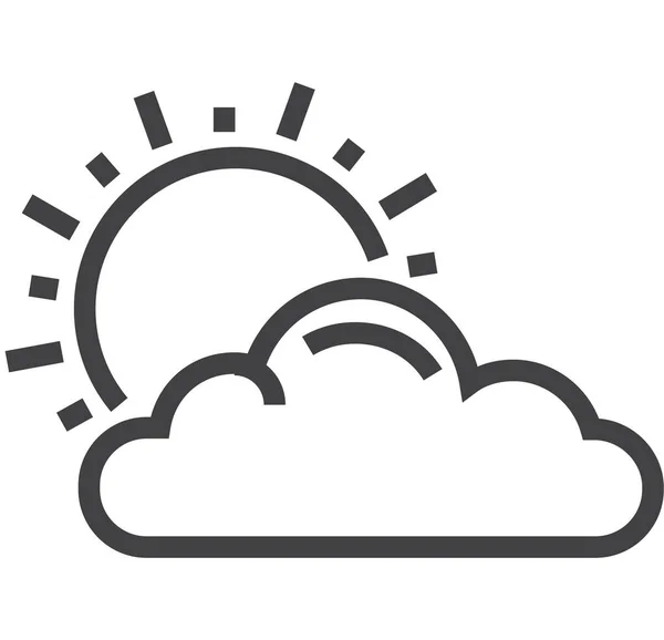 Previsioni Meteo Icona Del Clima Stile Contorno — Vettoriale Stock
