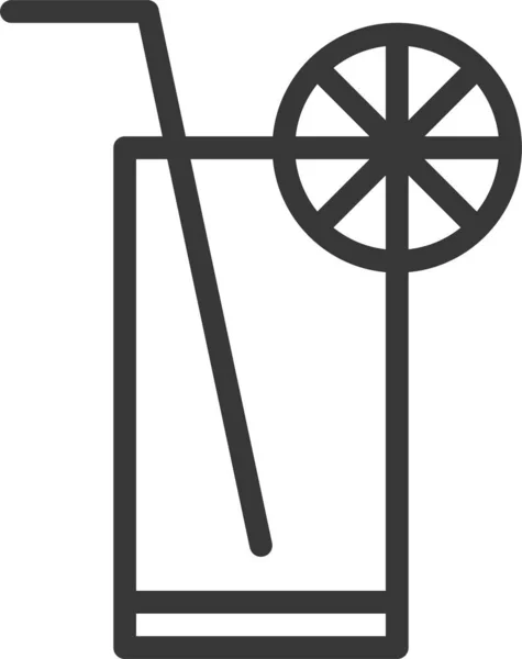 Напої Скляна Іконка Контурному Стилі — стоковий вектор