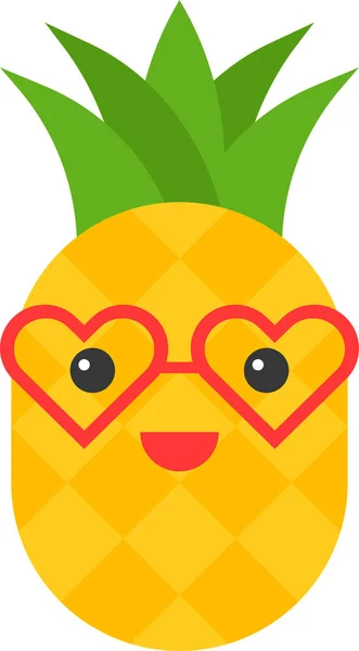 Voedsel Fruit Ananas Pictogram Platte Stijl — Stockvector