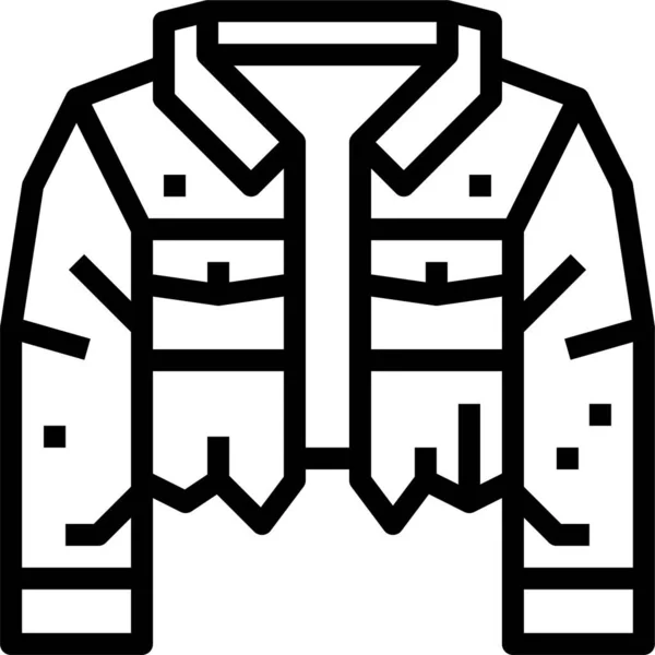 アウトラインスタイルの服のファッションジャケットアイコン — ストックベクタ