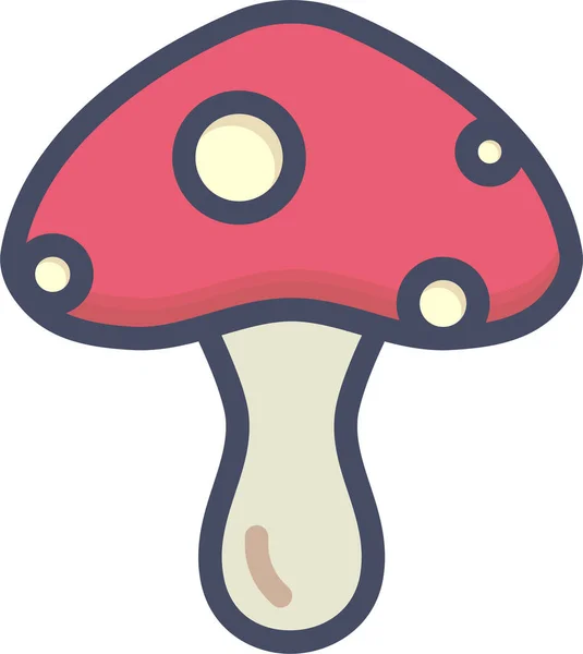 Healthy Mushroom Shroom Icon Filled Outline Style — Stock Vector