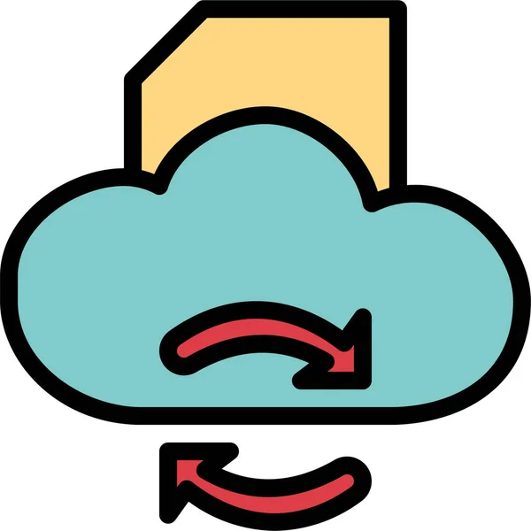 Icône Synchronisation Stockage Données Dans Style Contour Rempli — Image vectorielle