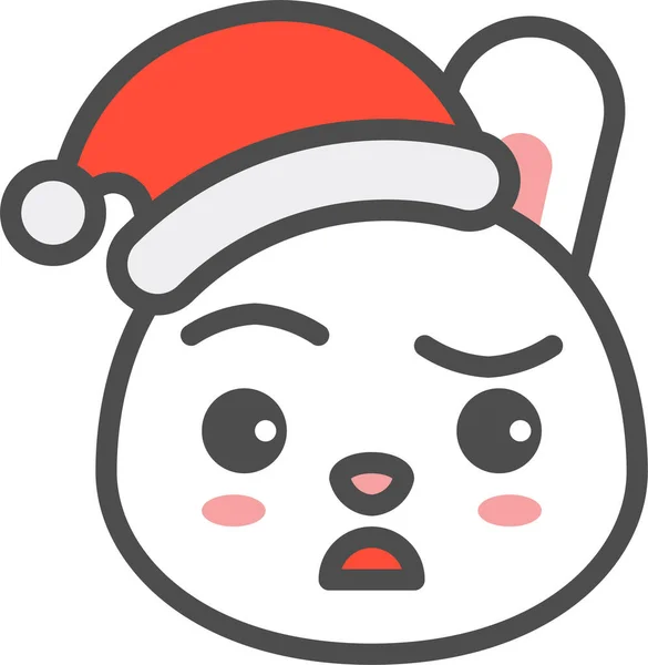 Bunny Christmas Zweifel Ikone Gefülltem Outline Stil — Stockvektor