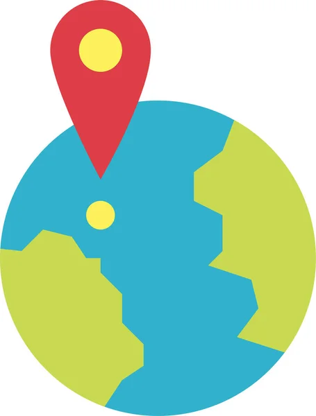 Aardrijkskunde Global Location Icon Flat Style — Stockvector