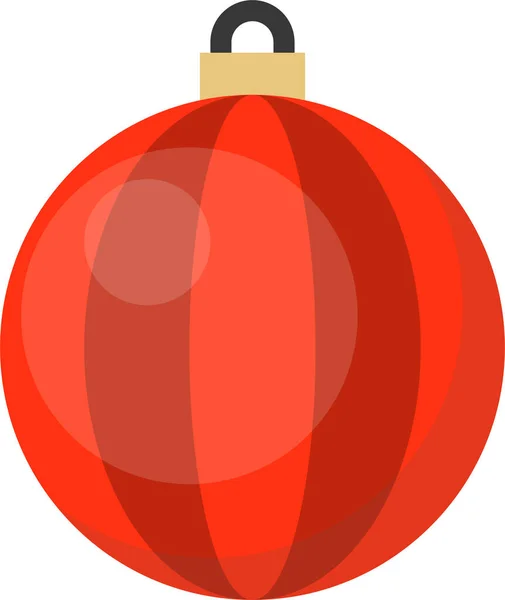 Bola Bauble Ícone Natal Estilo Plano — Vetor de Stock