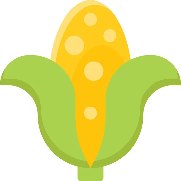 Żywność Kukurydza Zdrowa Ikona Płaskim Stylu — Wektor stockowy
