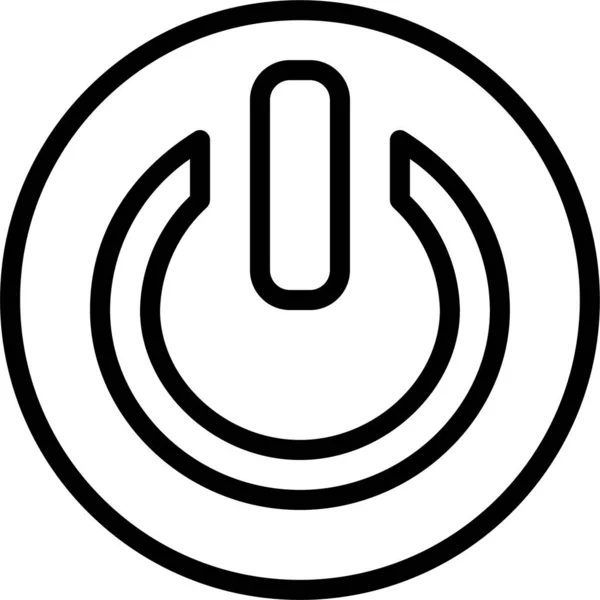 Icono Energía Control Círculo Estilo Contorno — Vector de stock