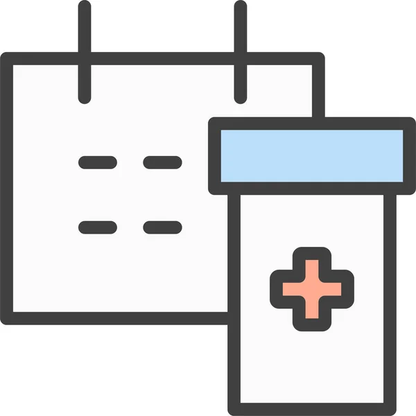 Calendar Medication Planning Icon — Stock Vector