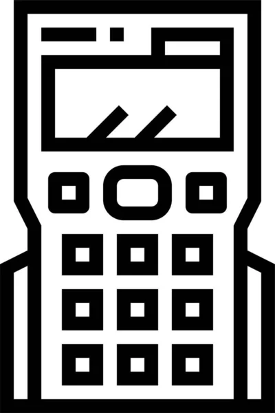Rechner Mathematik Icon Umrissstil Berechnen — Stockvektor