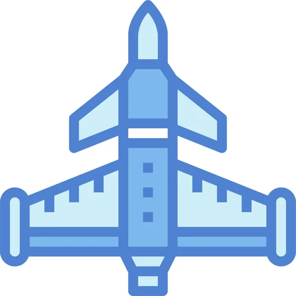 Flugzeug Kampfflugzeug Ikone — Stockvektor