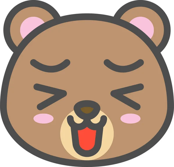 Avatar Bear Cute Icon Filled Outline Style — Stock vektor