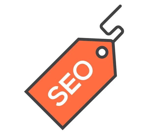 Optimisation Marketing Seo Icône Dans Style Contour Rempli — Image vectorielle