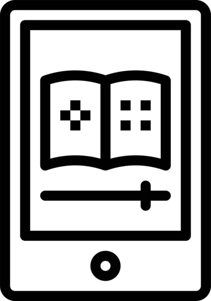 Значок Бібліотеки Електронної Книги Стилі Контур — стоковий вектор