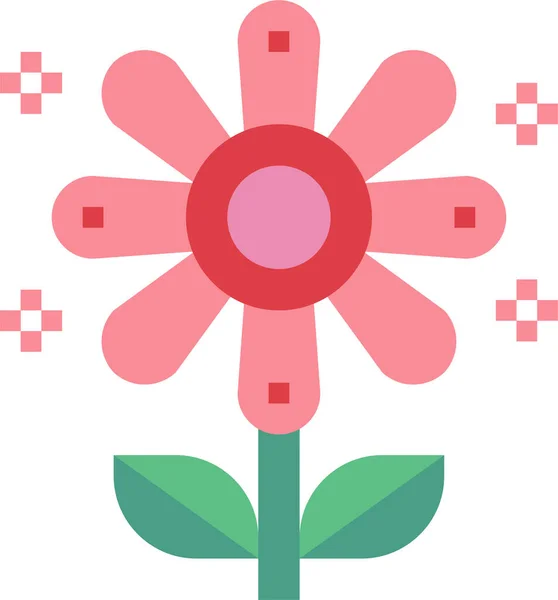 Fleur Jardin Hippie Icône Dans Style Plat — Image vectorielle