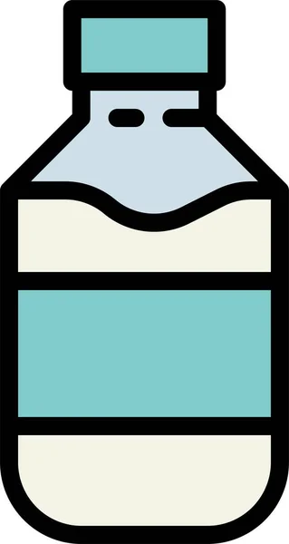 Bebida Botella Icono Leche Estilo Contorno Lleno — Vector de stock