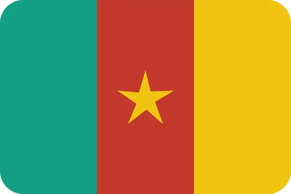 Cameroon Cameroonian Country Icoon Platte Stijl — Stockvector