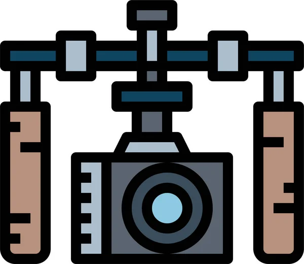 Kamera Gimbal Stabilitäts Symbol Ausgefülltem Outline Stil — Stockvektor