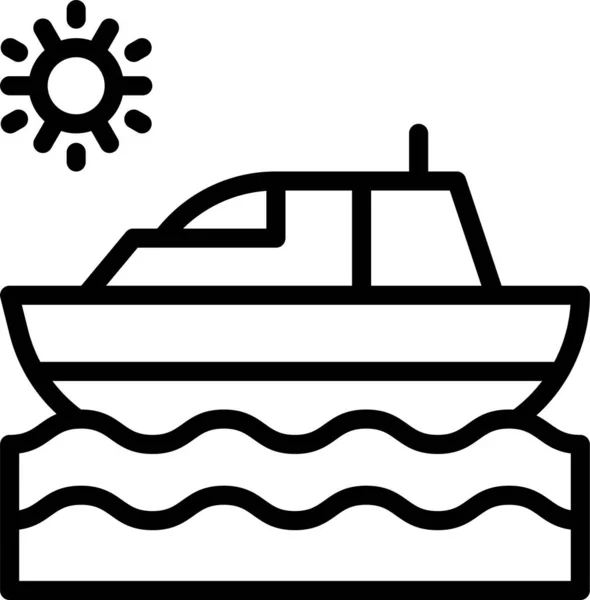 Boot Zomer Reizen Pictogram Zomer Categorie — Stockvector