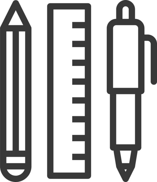 Иконка Линейки Карандашей Категории Образование Школа Обучение — стоковый вектор