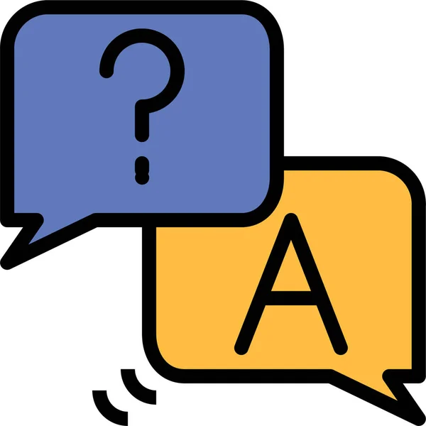 Rispondere Alle Comunicazioni Faq Icon Stile Full Outline — Vettoriale Stock