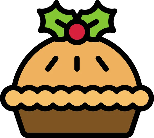 Christmas Food Apple Pie Icon Christmas Category — Stock Vector