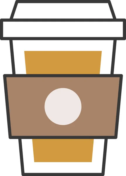 Içecek Kahve Ikonu Ana Hatlarıyla — Stok Vektör