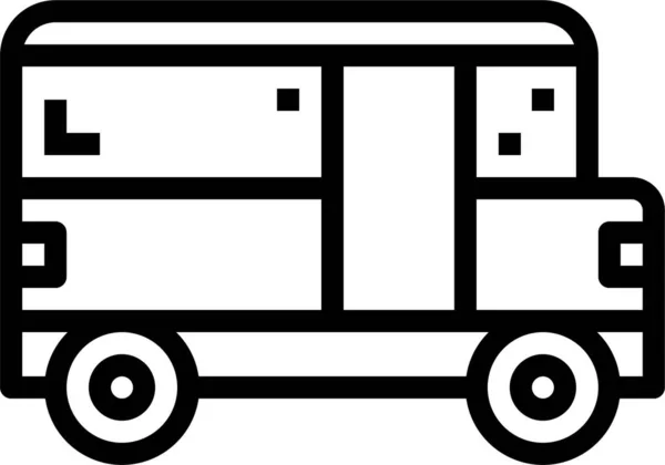 Icono Transpotación Transporte Autobús Estilo Esquema — Archivo Imágenes Vectoriales