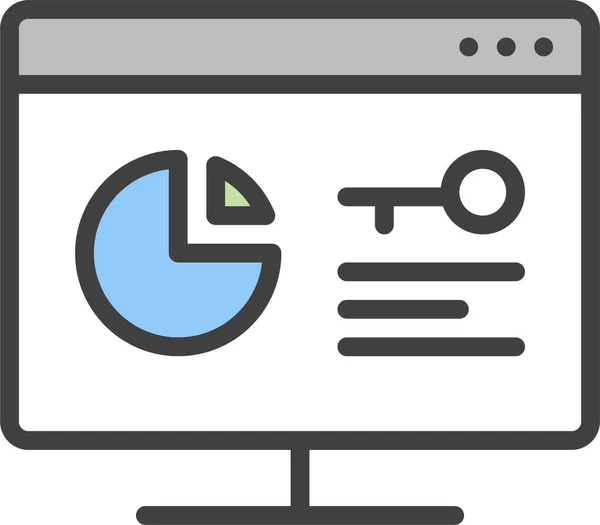 Análisis Analítica Icono Clave Estilo Contorno Rellenado — Archivo Imágenes Vectoriales