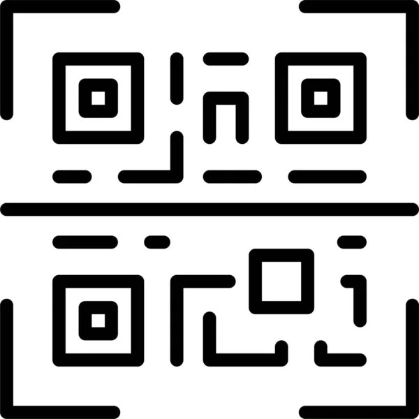 Código Qrcode Ícone Estilo Esboço — Vetor de Stock