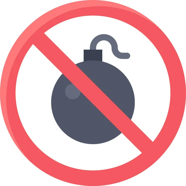 Dangereux Aucune Icône Interdiction Des Bombes — Image vectorielle