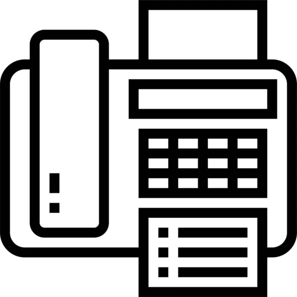 Faxmaterial Symbol Umrissen Anrufen — Stockvektor