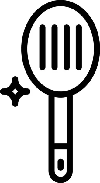 Kitchen Slotted Spoon Icon Outline Style — Wektor stockowy