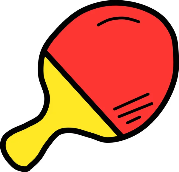 Bat Paddle Pingpong Icono Estilo Contorno Lleno — Archivo Imágenes Vectoriales