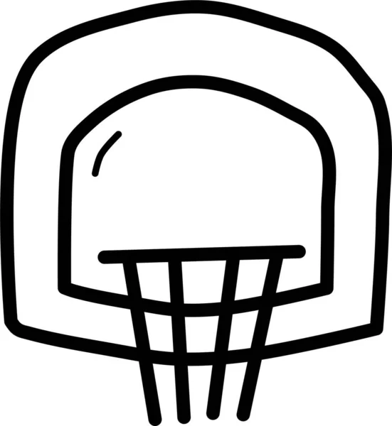 Καλάθι Εικονίδιο Παιχνίδι Μπάσκετ Περίγραμμα Στυλ — Διανυσματικό Αρχείο