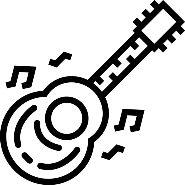 Gitarre Hobbys Instrument Ikone Der Kategorie Kleidung Accessoires — Stockvektor