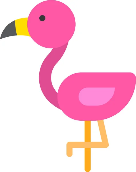 Animal Pájaro Icono Flamenco — Vector de stock