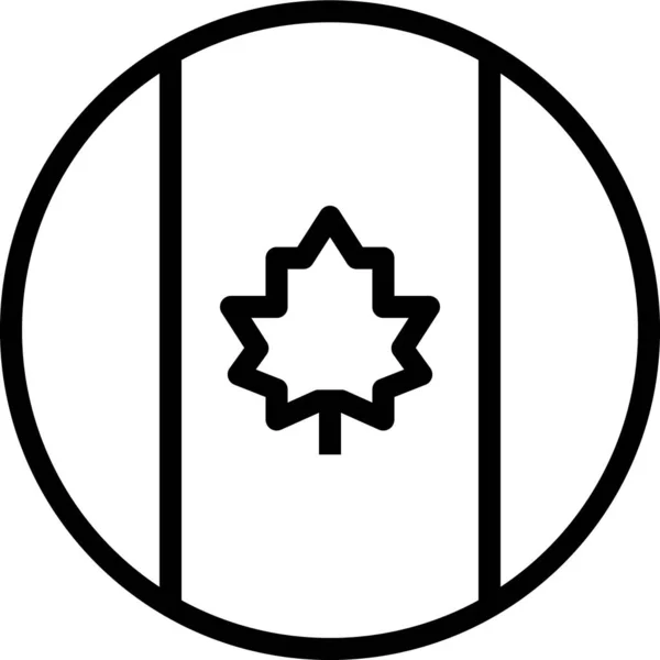 Kanada Kanadensisk Land Ikon Kontur Stil — Stock vektor