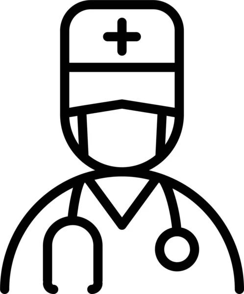 Икона Врача Стоматолога Стиле Наброска — стоковый вектор