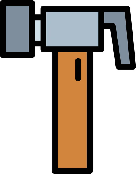 Construction Hammer Home Icon Filled Outline Style — Wektor stockowy