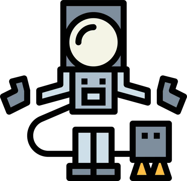 Astronaut Space Spaceman Icon Filled Outline Style — Stock Vector