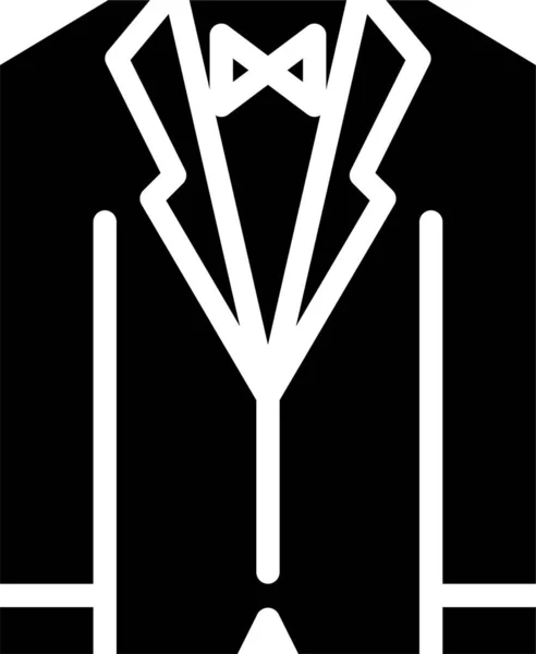 Fashion Suit Tuxedo Icon Solid Style — Wektor stockowy