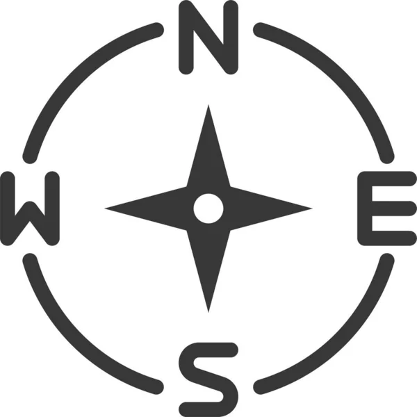 Ikona Lokalizacji Kompasu Solidnym Stylu — Wektor stockowy