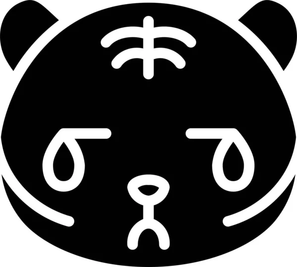Sírás Emoji Emoticon Ikon Szilárd Stílusban — Stock Vector