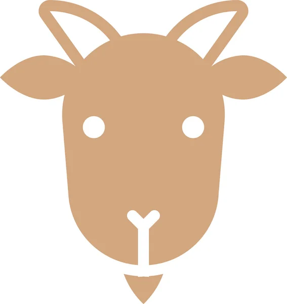 Animal Cara Cabra Icono Estilo Sólido — Vector de stock