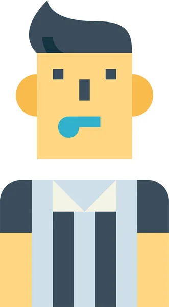 Avatar People Referee Icon Flat Style — Wektor stockowy