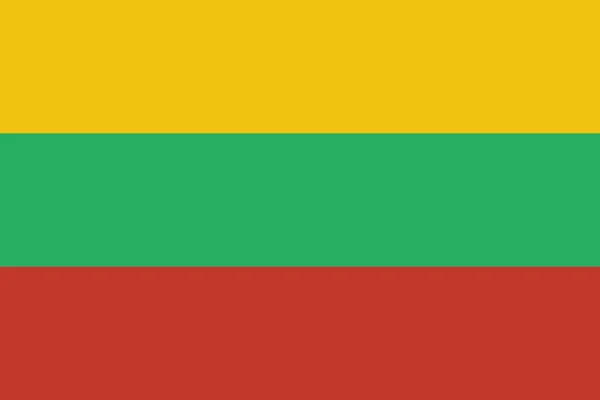 Σημαία Χώρα Lithuania Εικονίδιο Επίπεδη Στυλ — Διανυσματικό Αρχείο