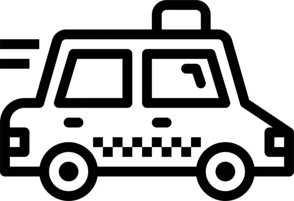 Taxi Auto Veřejná Ikona Obrysu Stylu — Stockový vektor