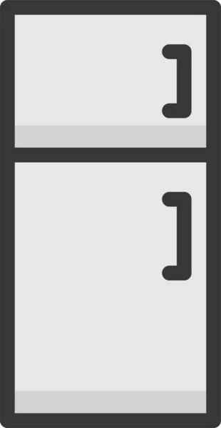 Kühlschrank Ikone Für Küchengeschirr Ausgefüllten Umriss — Stockvektor